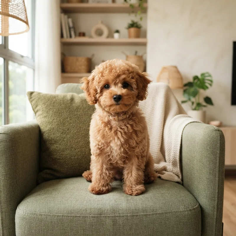 Apricot Maltipoo puppy with teddy curls for sale in Singapore
